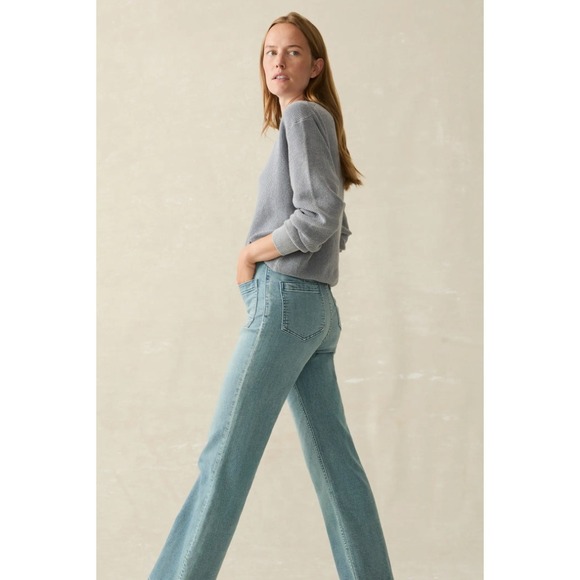 Faherty Brand Jeans Wide Leg Light Wash Denim Pants Women Size 29 - Picture 7 of 13